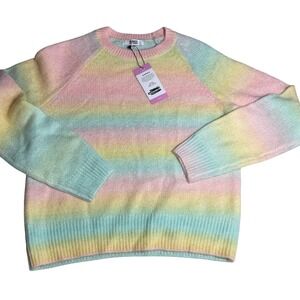 BB Dakota Steve Madden Rainbow Stripe Knit Sweater Women's Size S